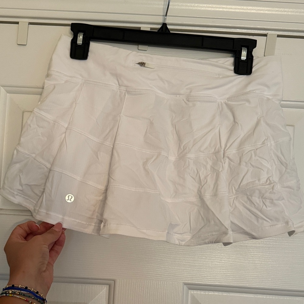 Lululemon White Pace Rival Athletic Skirt